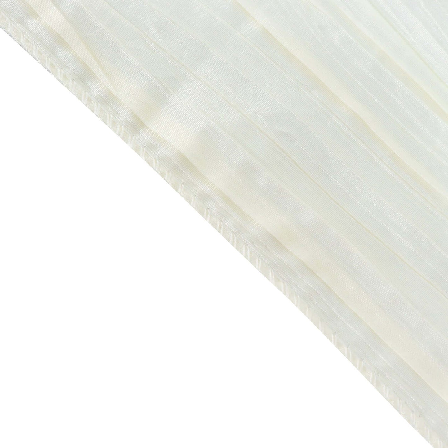 Taffeta 72"x72" Table Overlay Square Tablecloth Ivory - Accordion Crinkle Table Cover
