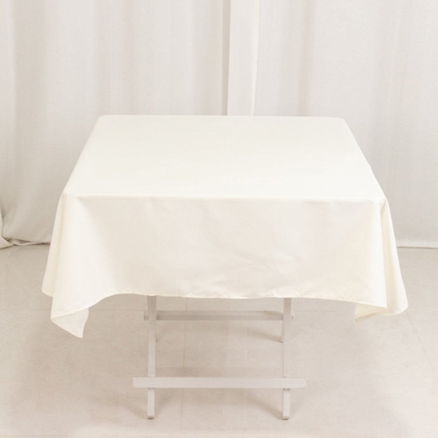Cotton Blend 54"x54" Square Tablecloth Ivory - Wrinkle-Resistant Table Cover