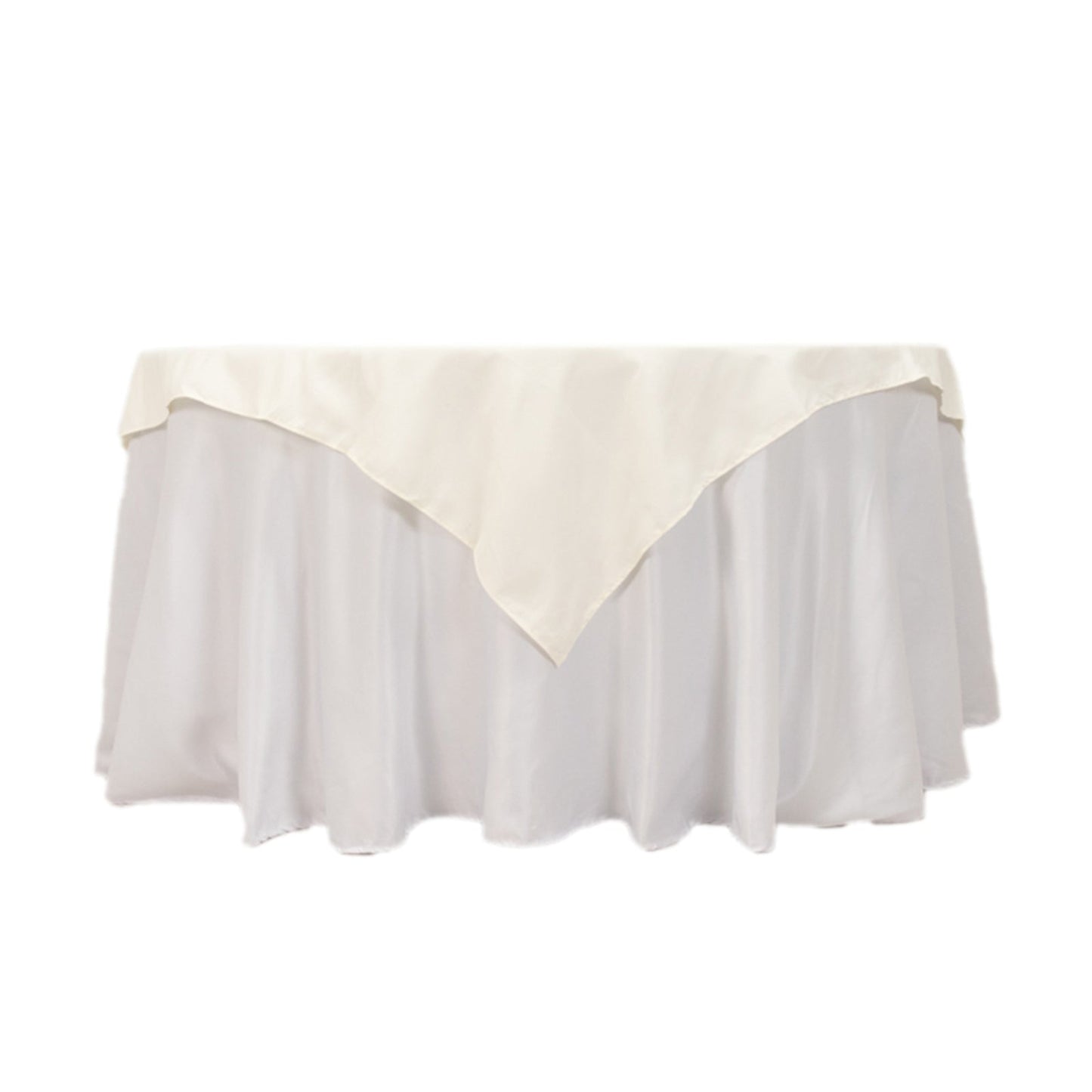 Cotton Blend 54"x54" Table Overlay Square Tablecloth Ivory - Wrinkle-Resistant Table Topper