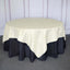 Taffeta 90"x90" Table Overlay Square Tablecloth Ivory - Accordion Crinkle Table Cover