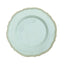 10-Pack Plastic 10" Dinner Plates in Jade with Gold Scalloped Rim - Disposable Large Party Plates