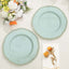 10-Pack Plastic Dinner Plates in Jade with Gold Scalloped Rim - Disposable Party Plates 9"