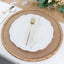 4-Pack Placemats Braided Edge Design Natural Burlap Jute Round - Rustic Farmhouse Style with Trim 15"