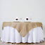Jute Burlap 60"x60" Square Overlay Tablecloth Natural - Rustic Design for Authentic Charm - Linen Luxes