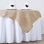 Jute Burlap 60"x60" Square Overlay Tablecloth Natural - Rustic Design for Authentic Charm - Linen Luxes