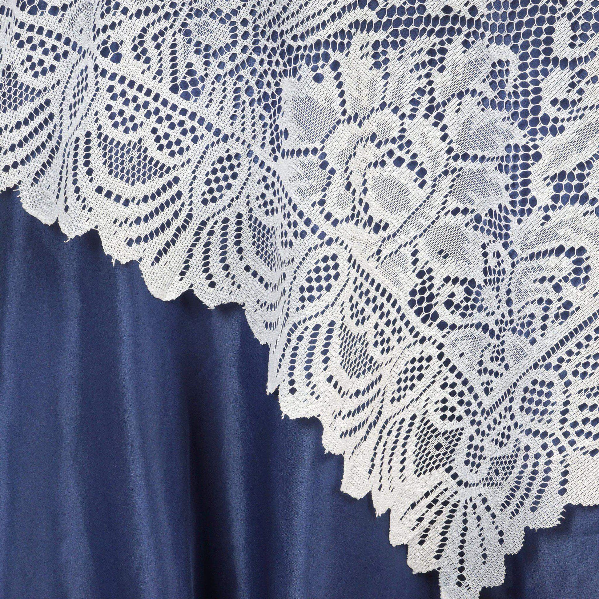 Lace 54"x54" Table Overlay Square Tablecloth White - Stylish Victorian Design Event Decor - Linen Luxes