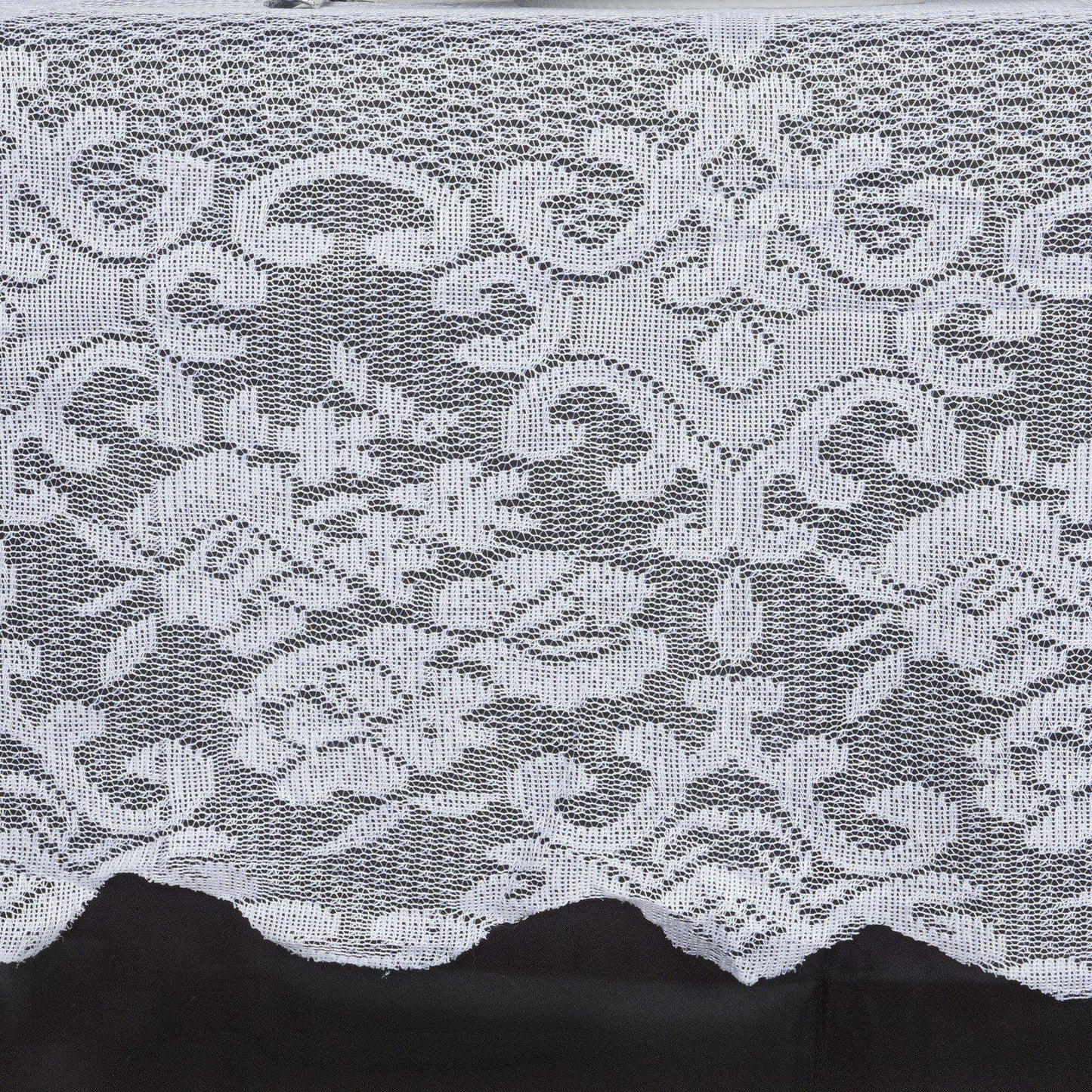 Lace 60"x126" Rectangular Oblong Tablecloth White - Premium Finish for Sophisticated Occasions - Linen Luxes