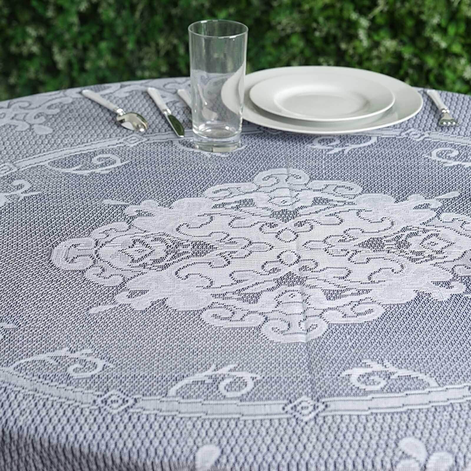 Lace 70" Round Tablecloth Ivory - Premium Design for Intimate Table Settings - Linen Luxes