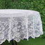 Lace 70" Round Tablecloth White - Premium Design for Intimate Table Settings - Linen Luxes