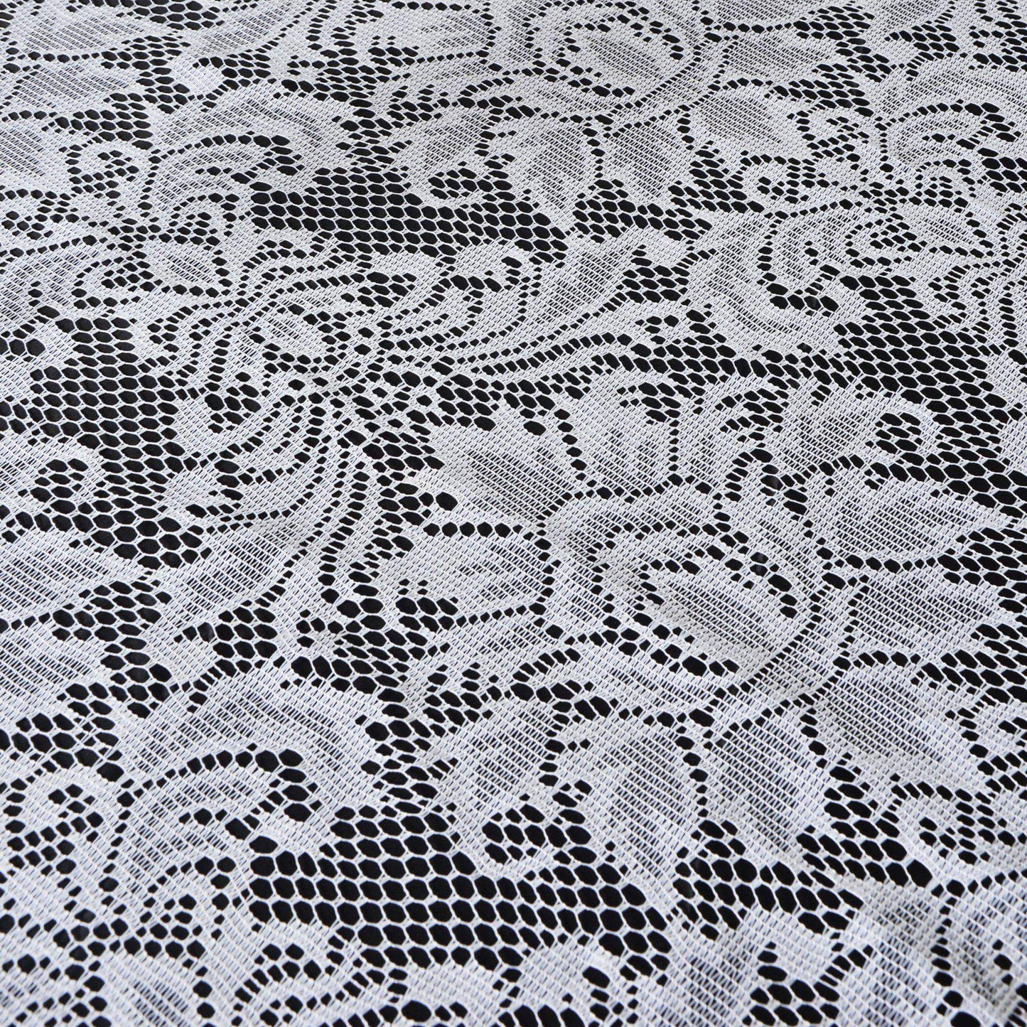 Lace 72"x72" Table Overlay Square Tablecloth White - Victorian Design Table Topper - Linen Luxes
