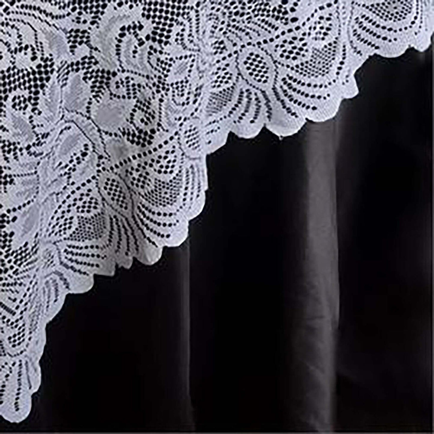 Lace 72"x72" Table Overlay Square Tablecloth White - Victorian Design Table Topper - Linen Luxes