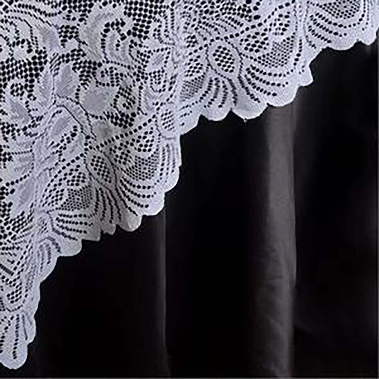 Lace 72"x72" Table Overlay Square Tablecloth White - Victorian Design Table Topper - Linen Luxes