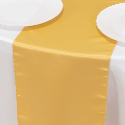 Lamour Satin 12"x108" Table Runner Champagne - Smooth & Lustrous Finish
