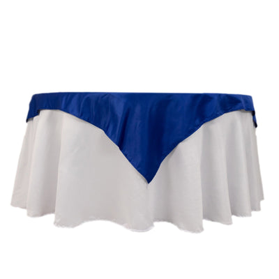 Lamour Satin 54"x54" Table Overlay Square Tablecloth Royal Blue - Durable & Silk-Like Table Cover
