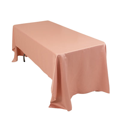 Lamour Satin 60"x126" Rectangle Tablecloth Dusty Rose - Soft & Silk-Like Table Cover