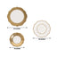 75 Pcs Paper Charger Plates with Gold Embossed Scalloped Rim White - Heavy Duty Disposable Dinner and Salad Plates 8",10",13"