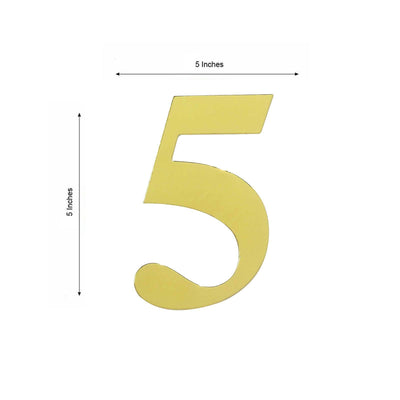 4-Pack Stickers Banner Custom 0-9 Number "5" Design Gold - Milestone Age and Date Stick-On Numbers 5"