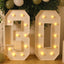 Giant LED Marquee Light Up Number "0", White 4ft Pre-Cut Foam Board with 10 Warm White Battery Operated LEDs, Glue Gun and Sticks