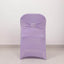Stretch Spandex Chair Cover Lavender Lilac for Folding Chairs - Secure Fit Slipcover with Silver Rhinestone Buckled Sash Band
