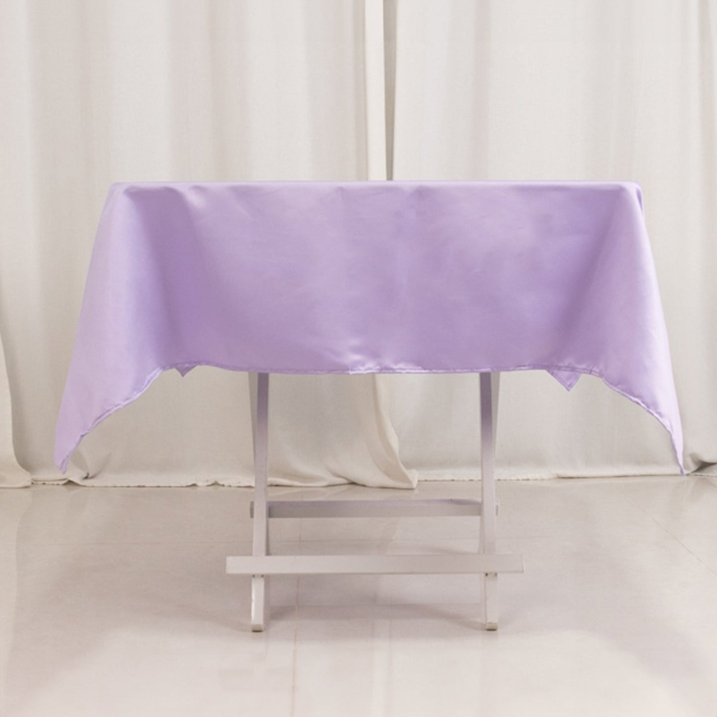 Lamour Satin 54"x54" Square Tablecloth Lavender Lilac - Durable & Silk-Like Table Cover