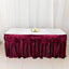 Satin 14ft Table Skirt Burgundy - Pleated Double Drape Table Cover