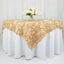 Taffeta 72"x72" Table Overlay Square Tablecloth Champagne - 3D Leaf Petal Table Cover