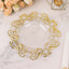 10-Pack Plastic 8" Round Dessert Plates in Clear with Gold Vintage Baroque Scalloped Rim - European Style Disposable Salad Appetizer Plates