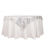 Mesh 72"x72" Table Overlay Square Tablecloth Silver - Wave Embroidered Sequins Table Topper