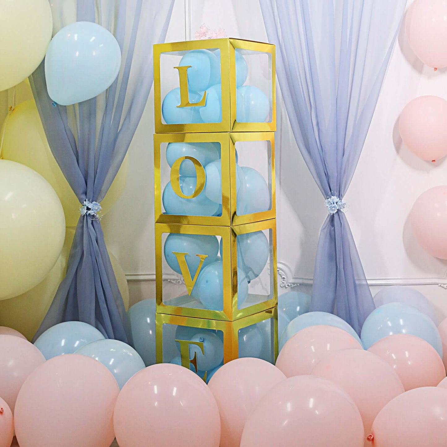 4 Pack 5" Metallic Gold Alphabet Stickers Banner, Customizable Stick on Gold Letters - V