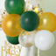 14 Pcs Balloon Cake Topper Clear, Gold, Hunter Green and White - Whimsical Clustered Mini Garland Cake Inserts DIY Party Decorations