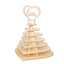 7-Tier Wooden Chocolate Display Stand Heart Shape Natural with "Love" Topper - DIY Dessert Table Tower Rack 16"