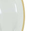 20-Pack Plastic Dessert Serving Bowls Clear Round Design with Gold Rim - Disposable Salad Soup Bowls 12oz