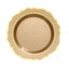 10-Pack Plastic 8" Round Dessert Plates in Gold with Gold Scalloped Rim - Disposable Appetizer/Salad Plates