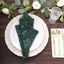 Sequin Tulle 20"x20" Napkin Hunter Emerald Green - Embroidered Leaf Vine Dinner Napkins