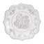 25-Pack Paper Dinner Plates in White Lavender Lilac Damask Floral Print & Scallop Rim - Stylish Disposable 300GSM Floral Party Plates 10"