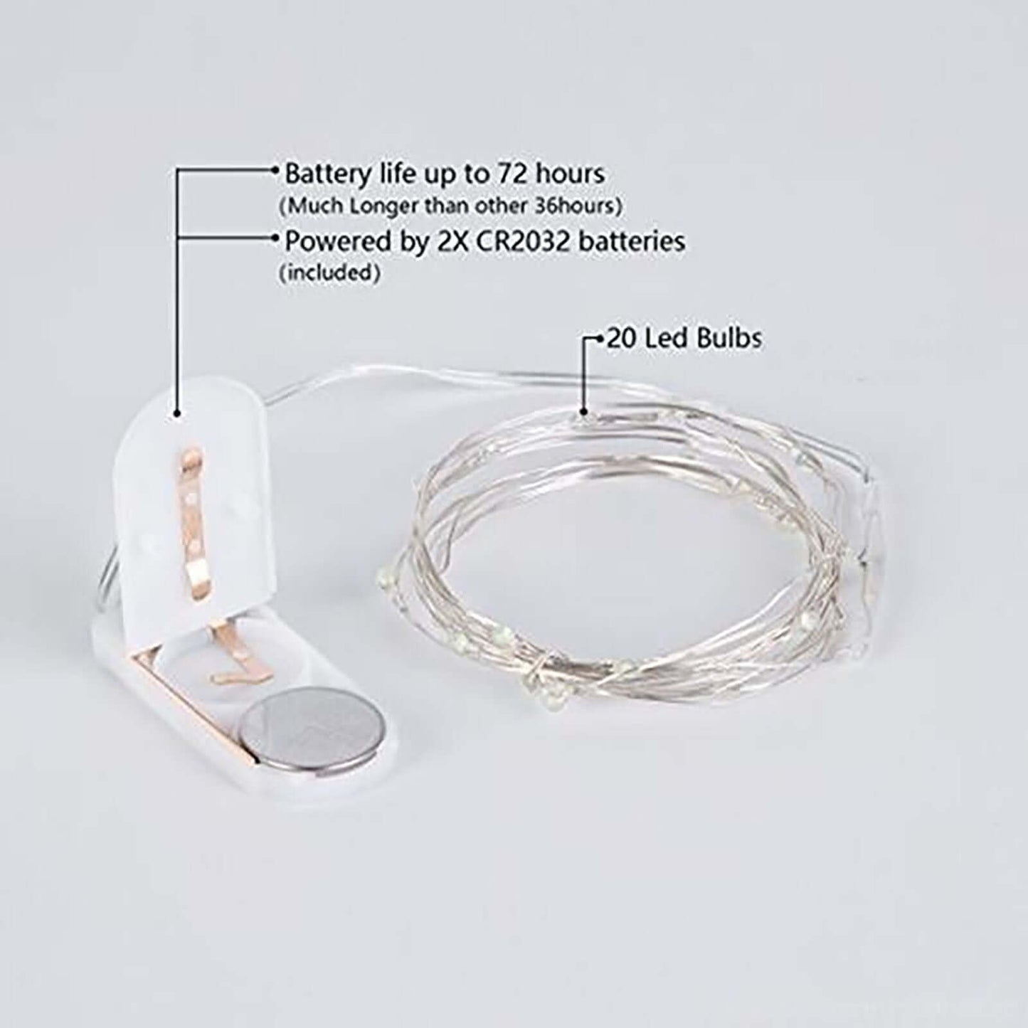 20 LED Micro Fairy String Lights Starry Bright Design Red - Battery Operated Party Accent 90"