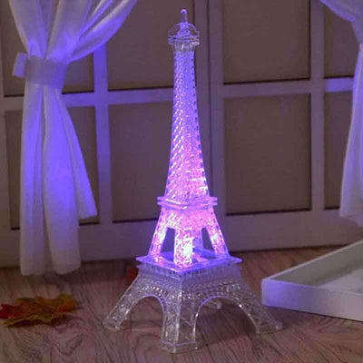LED Centerpiece Eiffel Tower Design Color Changing - Light Up Night Party Decor 10" - Linen Luxes