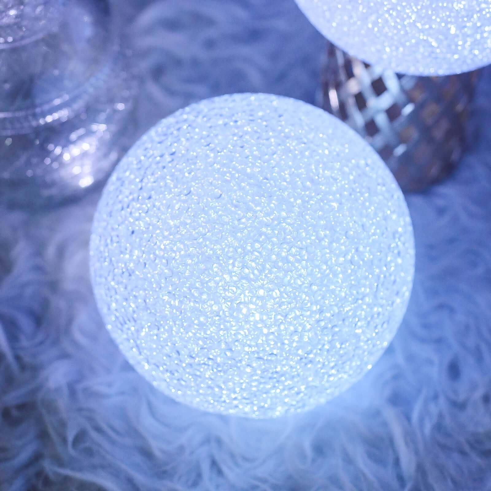 LED Color Changing Light Globe - Battery Operated Ball Centerpiece 10" - Linen Luxes