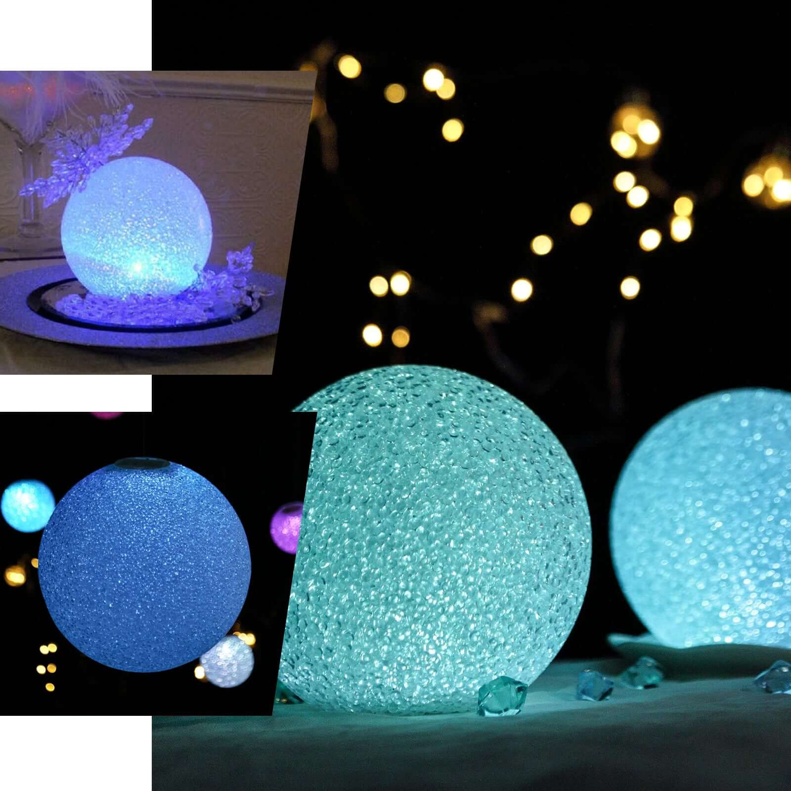 LED Color Changing Light Globe - Battery Operated Ball Centerpiece 10" - Linen Luxes