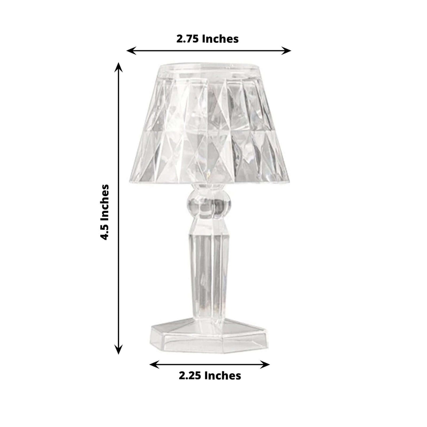 6-Pack Clear Crystal Acrylic LED Lamps Warm White Decorative Design - Accent Night Lights 4.5"
