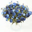 4 Pack 12" Artificial Navy Blue Ranunculus Silk Flower Bridal Bouquets, Faux Buttercup Floral Arrangement