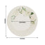 25-Pack Paper 8" Round Dessert Plates in White with Sage Green Floral Print & Lined Rim