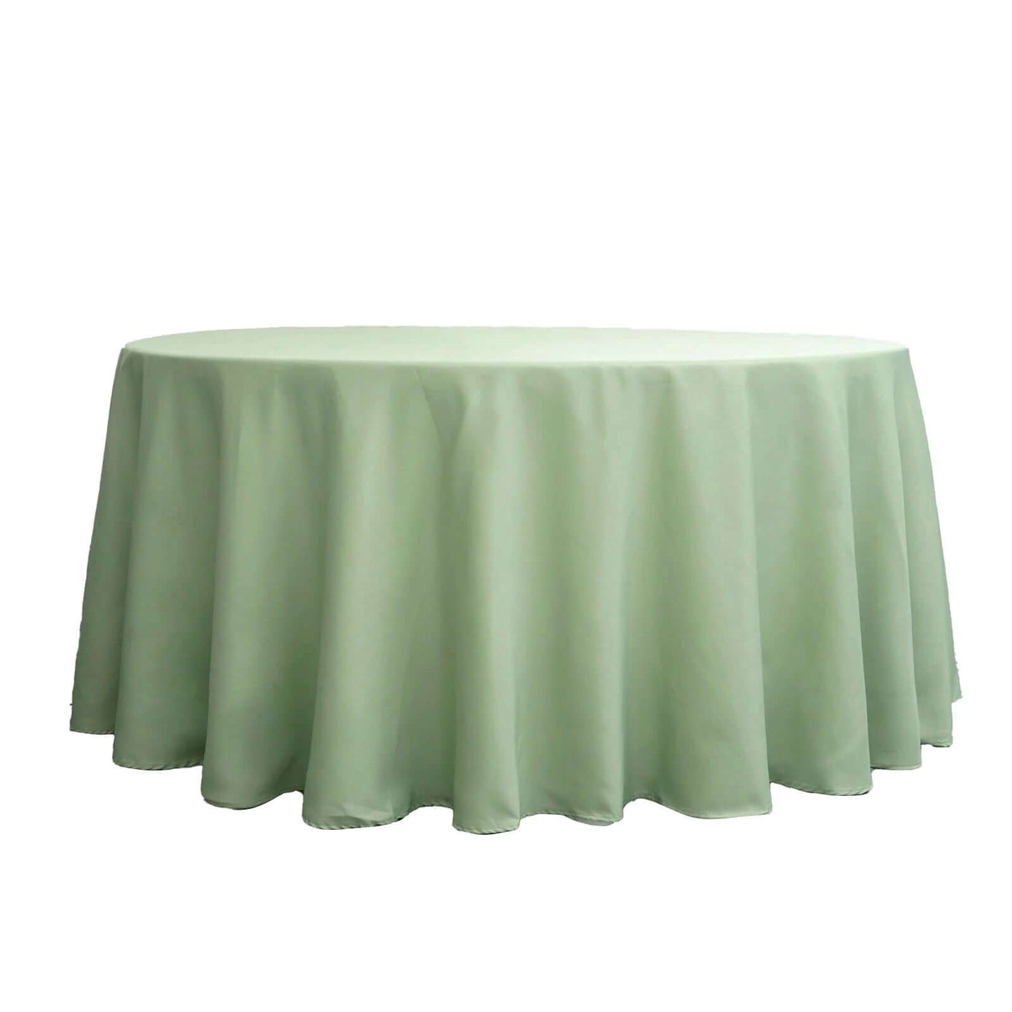 Polyester 132" Round Tablecloth Sage Green - Seamless Chic Table Cover