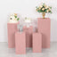 Set of 5 Dusty Rose Spandex Rectangle Pedestal Stand Covers, Stretchable Pillar Prop Covers - 160 GSM