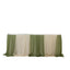 14ft Sheer Pleated Ruffle Skirting Chiffon Table Skirt - Dusty Sage Green and Beige, Shimmer Sheer, Wrinkle-Free Fabric