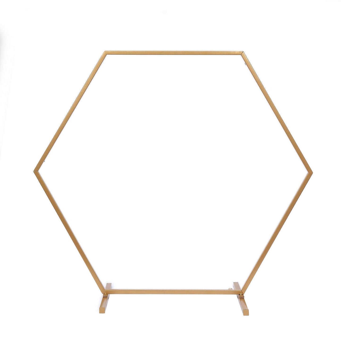 Hexagon Wedding Arch Table Centerpiece Metal Gold - Self-Standing Geometric Flower Balloon Stand 24"