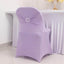 Stretch Spandex Chair Cover Lavender Lilac for Folding Chairs - Secure Fit Slipcover with Silver Rhinestone Buckled Sash Band