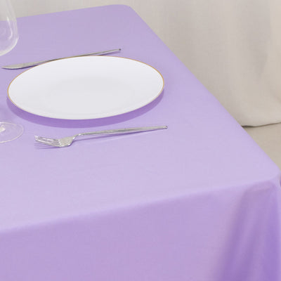 Premium Polyester 70"x70" Table Overlay Square Tablecloth Lavender Lilac 220GSM Wrinkle-Resistant Table Cover