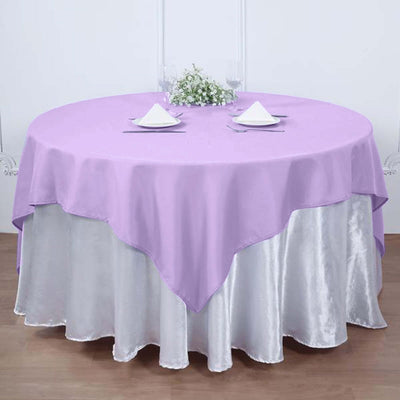 Polyester 70"x70" Table Overlay Square Tablecloth Lavender Lilac - Wrinkle-Resistant & Durable Table Cover