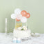 11 Pcs Balloon Cake Topper Clear, Rose Gold and White - Whimsical Clustered Mini Garland Cake Inserts DIY Party Decorations